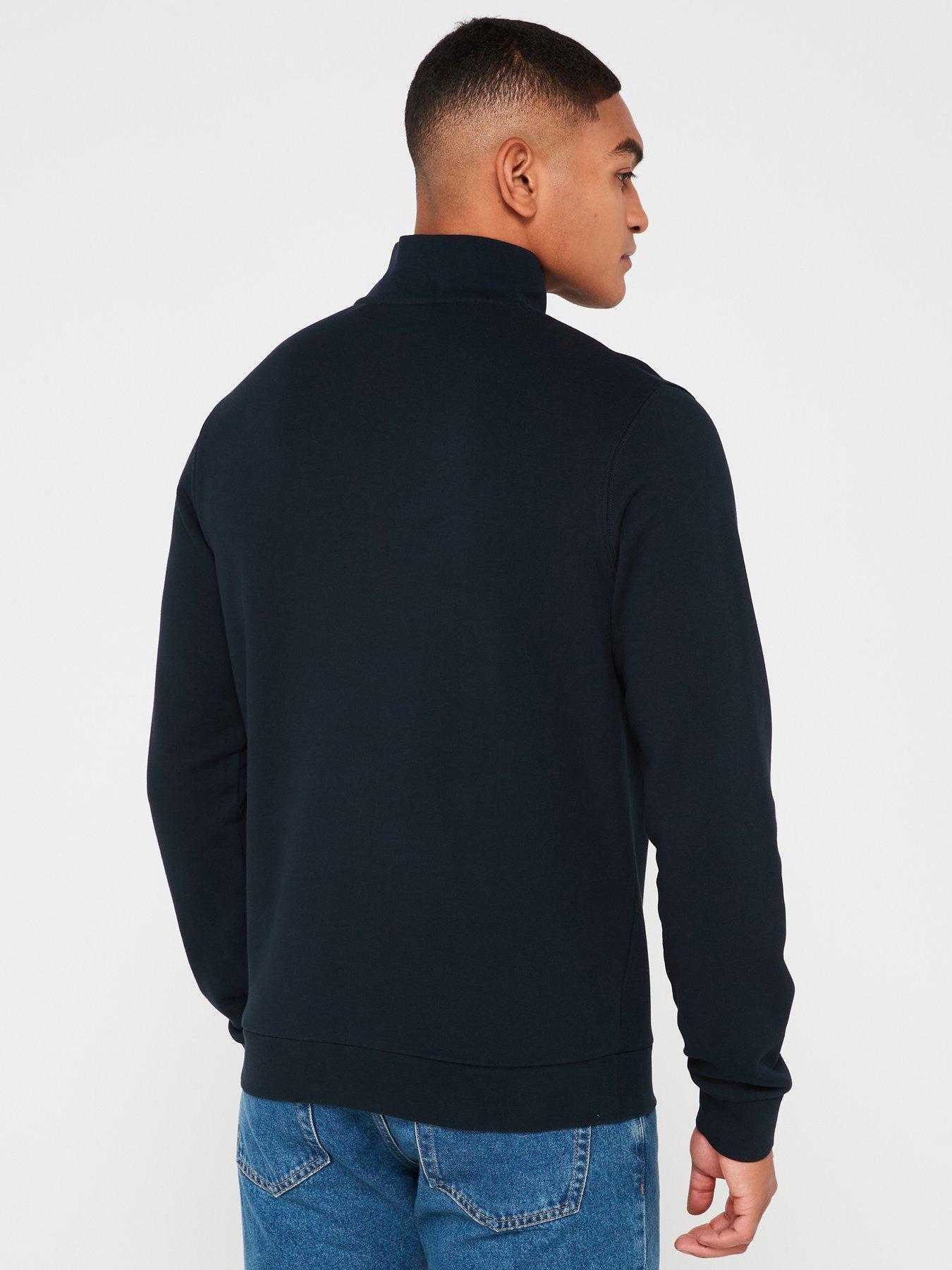 lyle-scott-ampamp-loopback-quarter-zip-sweat-top-navystillFront