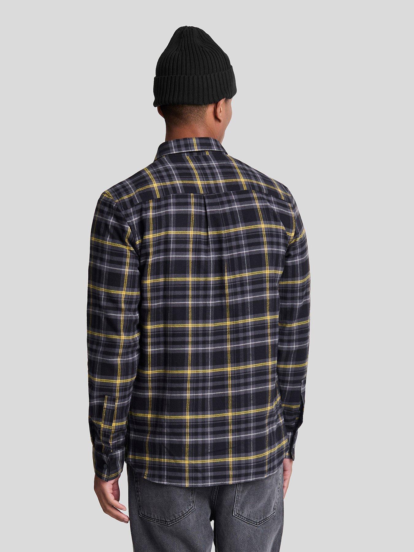 lyle-scott-lyle-amp-scott-long-sleeve-check-flannel-shirt-blackstillFront