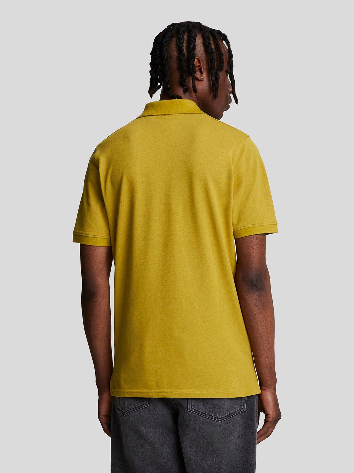 lyle-scott-lyle-amp-scott-short-sleeve-regular-fit-plain-polo-shirt-dark-yellowstillFront