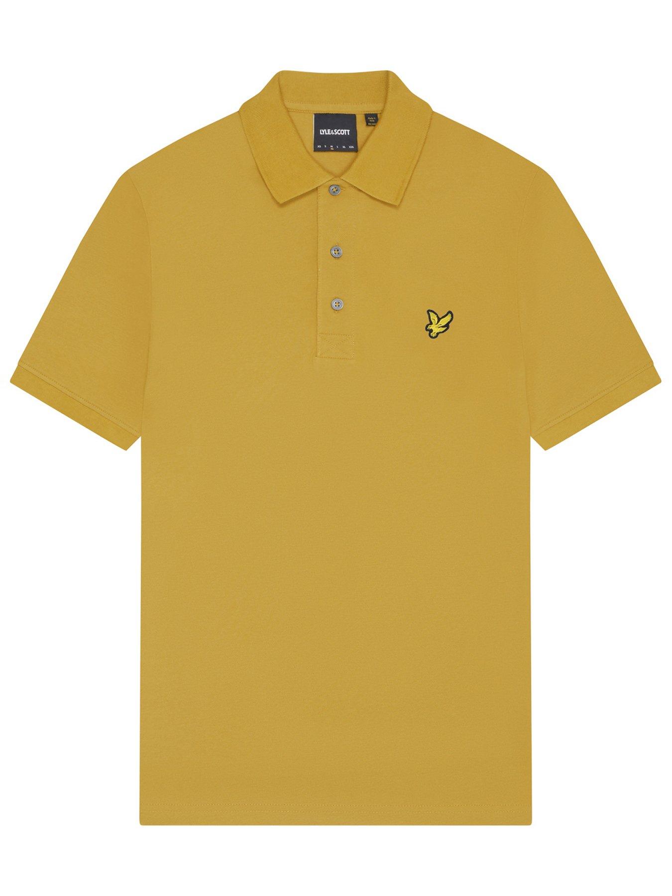 lyle-scott-lyle-amp-scott-short-sleeve-regular-fit-plain-polo-shirt-dark-yellowdetail