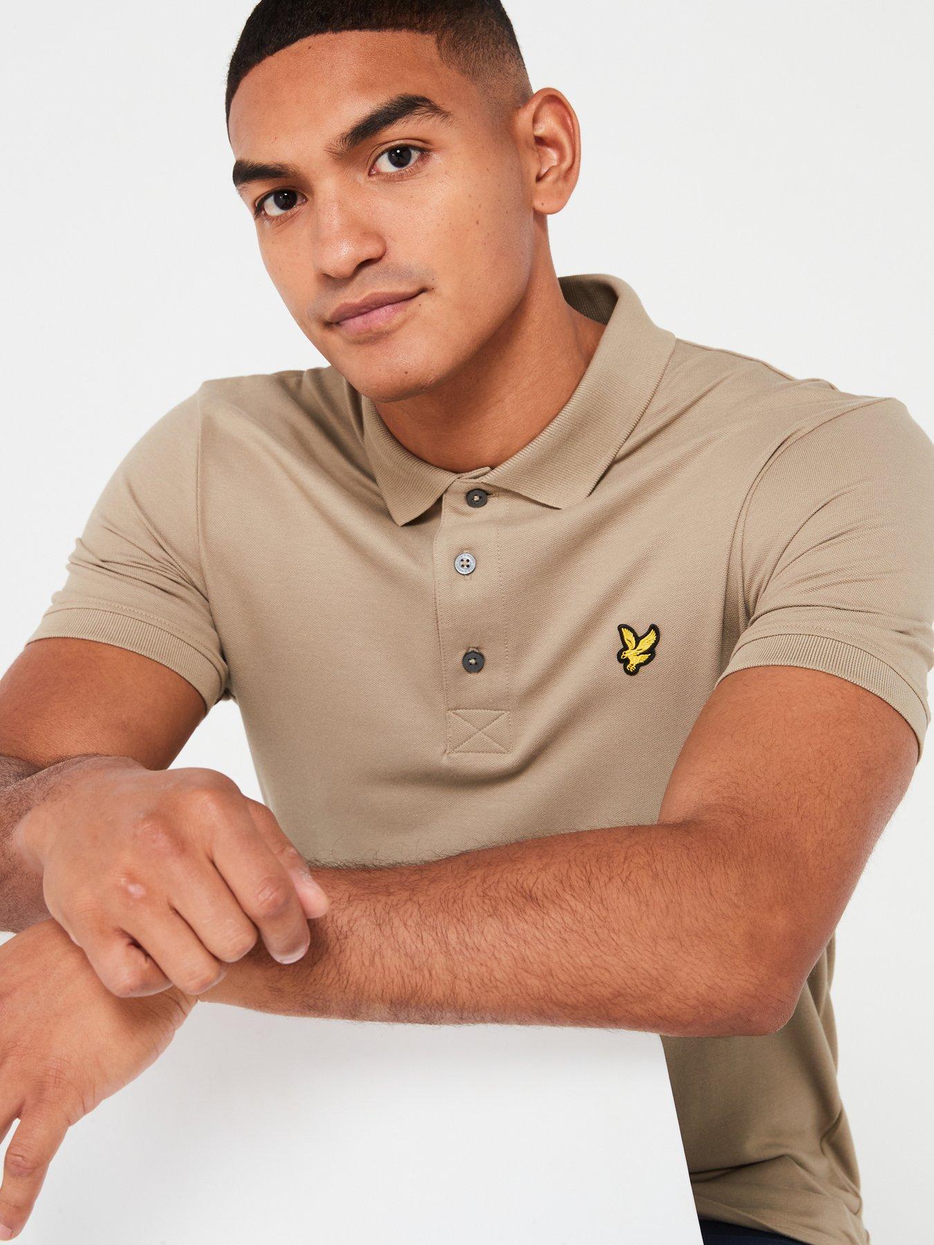 lyle-scott-lyle-amp-scott-short-sleeve-regular-fit-plain-polo-shirt-khakioutfit