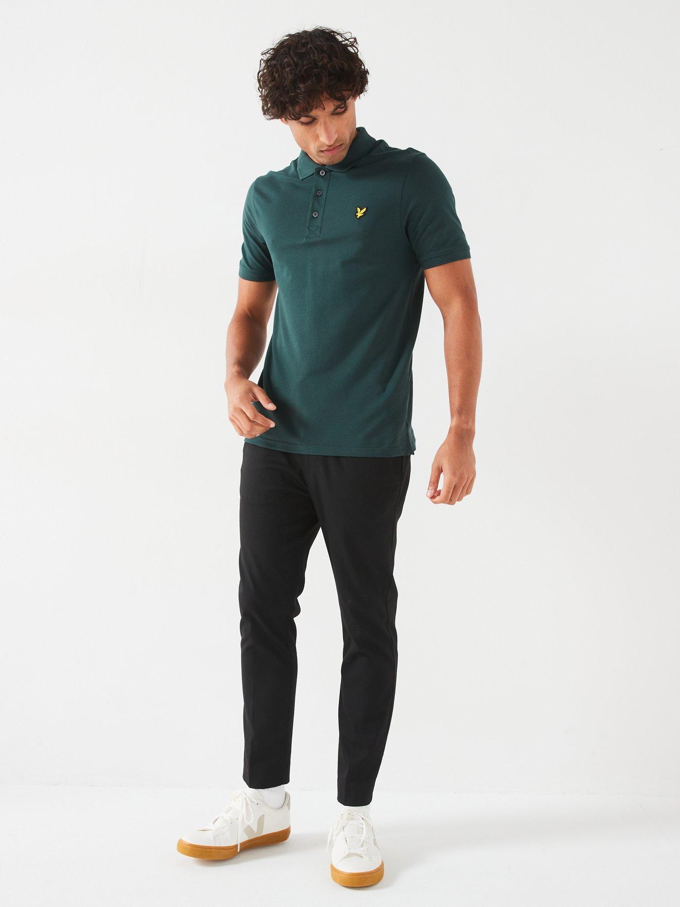 lyle-scott-lyle-amp-scott-short-sleeve-regular-fit-plain-polo-shirt-dark-greenback