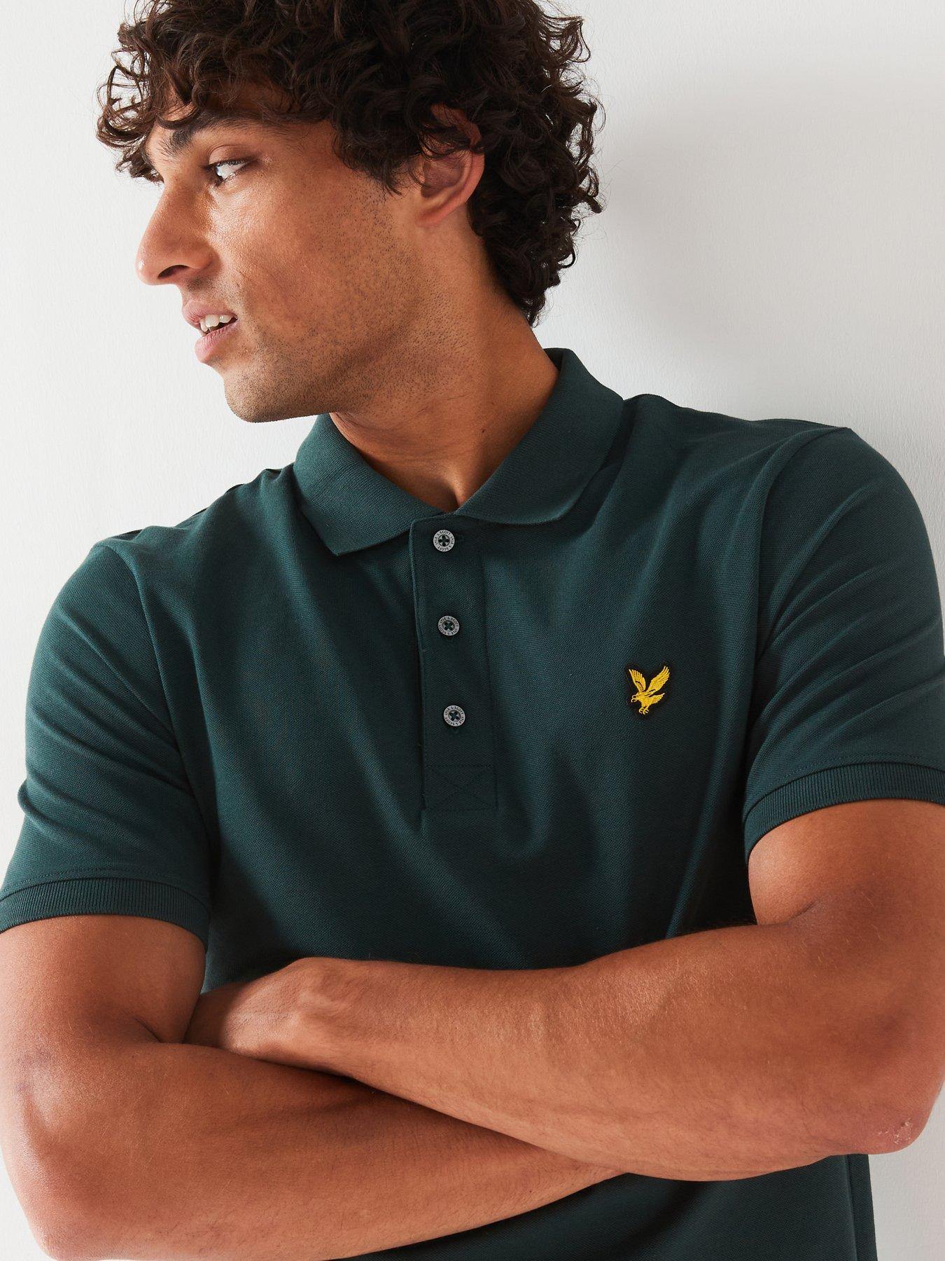 lyle-scott-lyle-amp-scott-short-sleeve-regular-fit-plain-polo-shirt-dark-greendetail