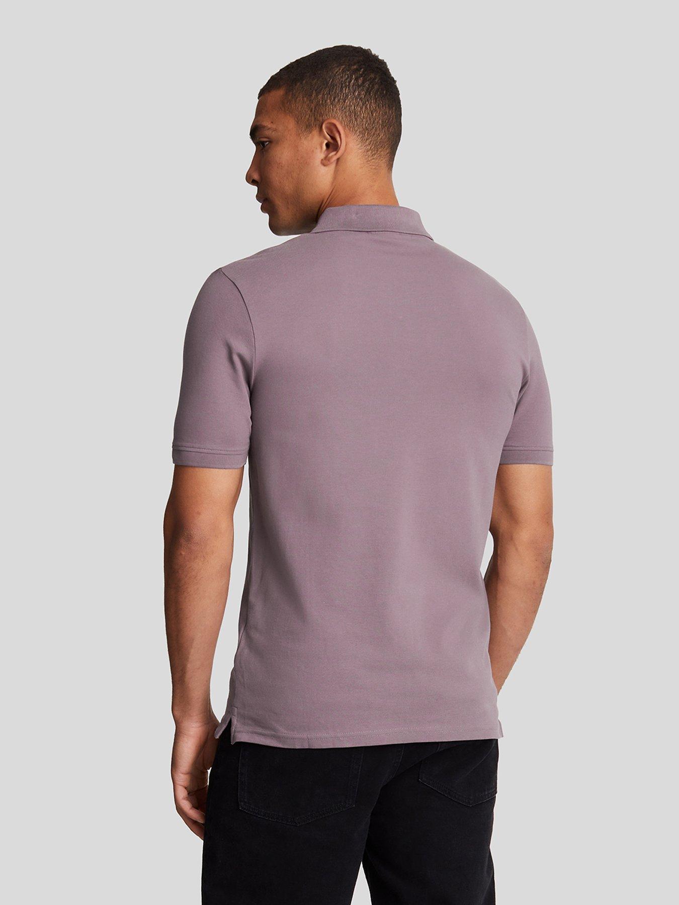 lyle-scott-short-sleeve-regular-fit-plain-polo-shirt-purplestillFront