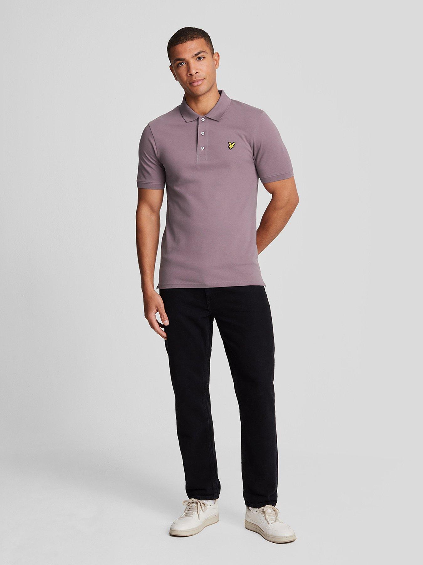 lyle-scott-short-sleeve-regular-fit-plain-polo-shirt-purpleback