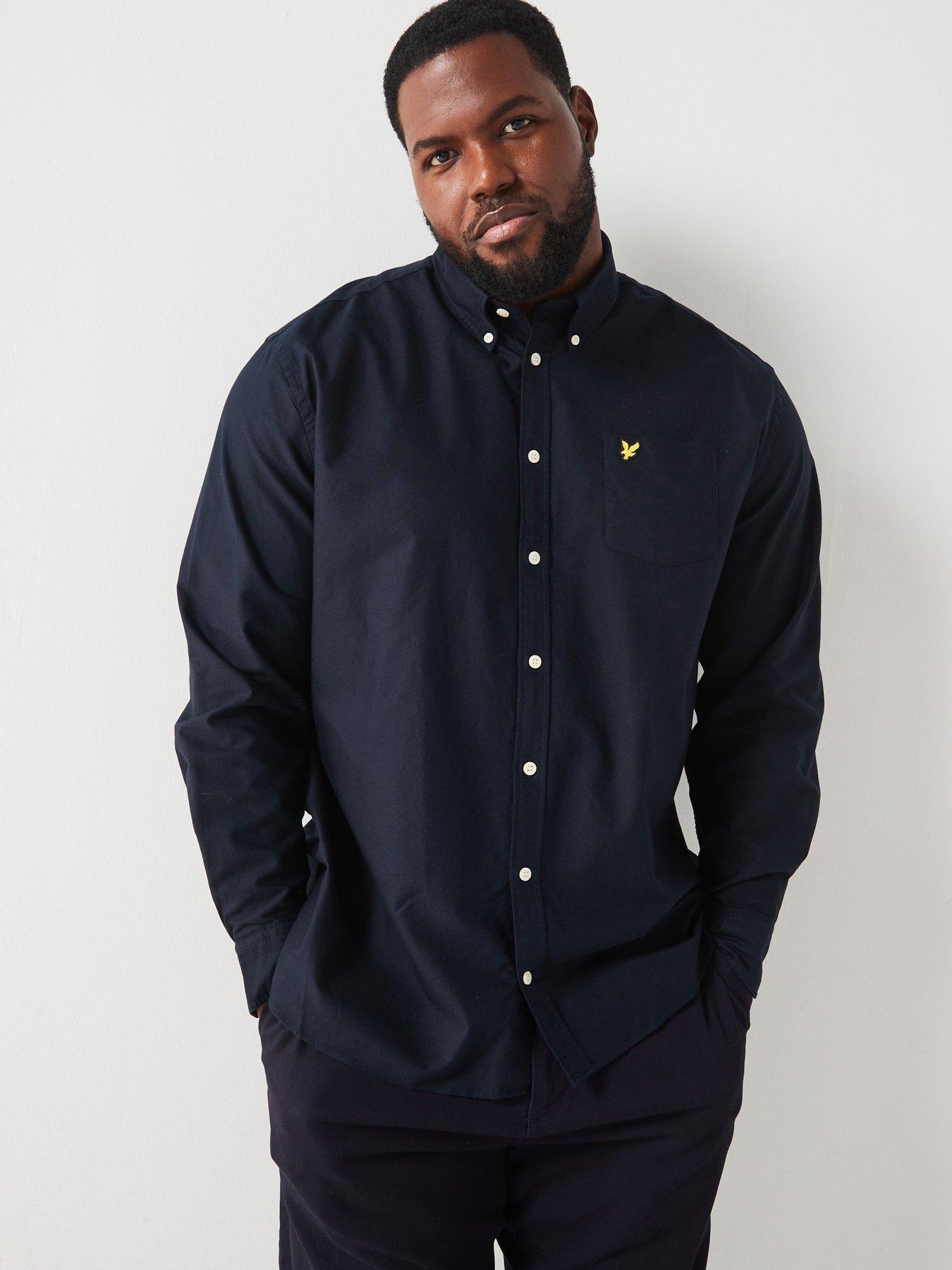 lyle-scott-lyle-amp-scott-big-amp-tall-long-sleeve-plain-oxford-shirt-navy