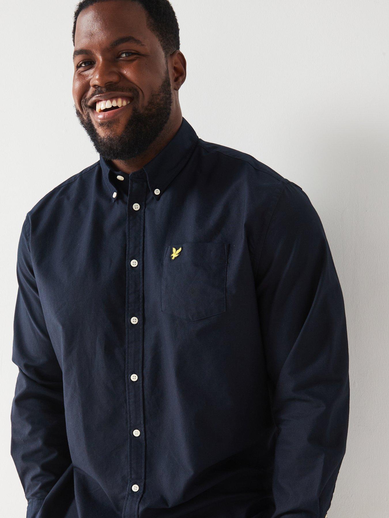 lyle-scott-lyle-amp-scott-big-amp-tall-long-sleeve-plain-oxford-shirt-navyoutfit