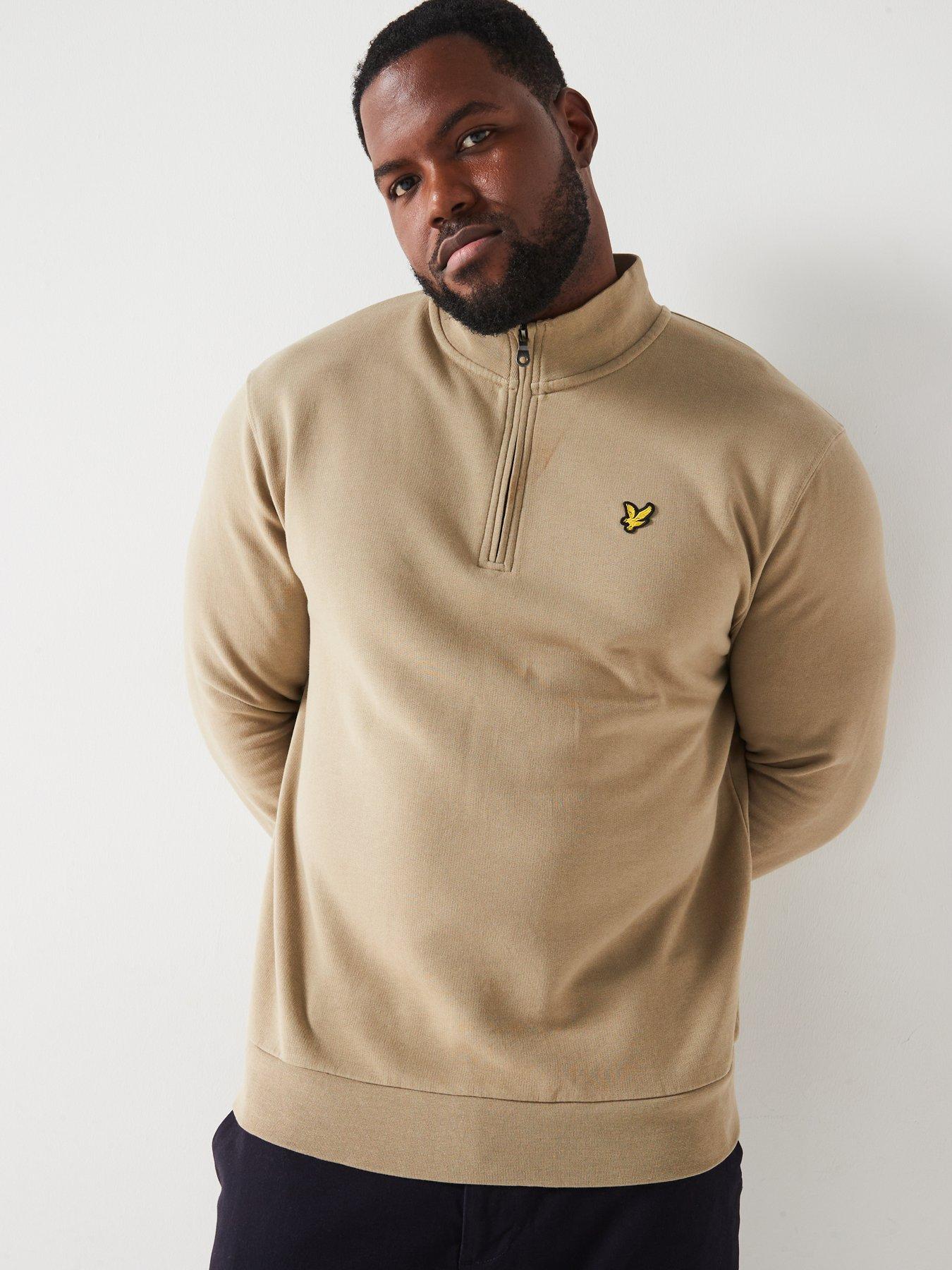 lyle-scott-lyle-amp-scott-big-amp-tall-loopback-quarter-zip-sweat-top-khakidetail