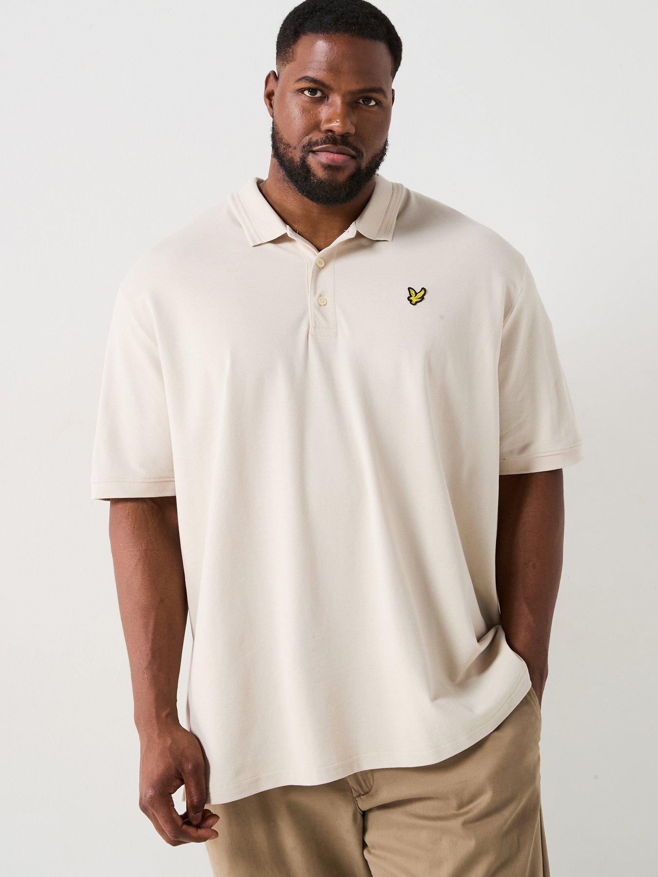Image of Lyle & Scott Big Tall Rally Tipped Regular Fit Polo Shirt - Off White