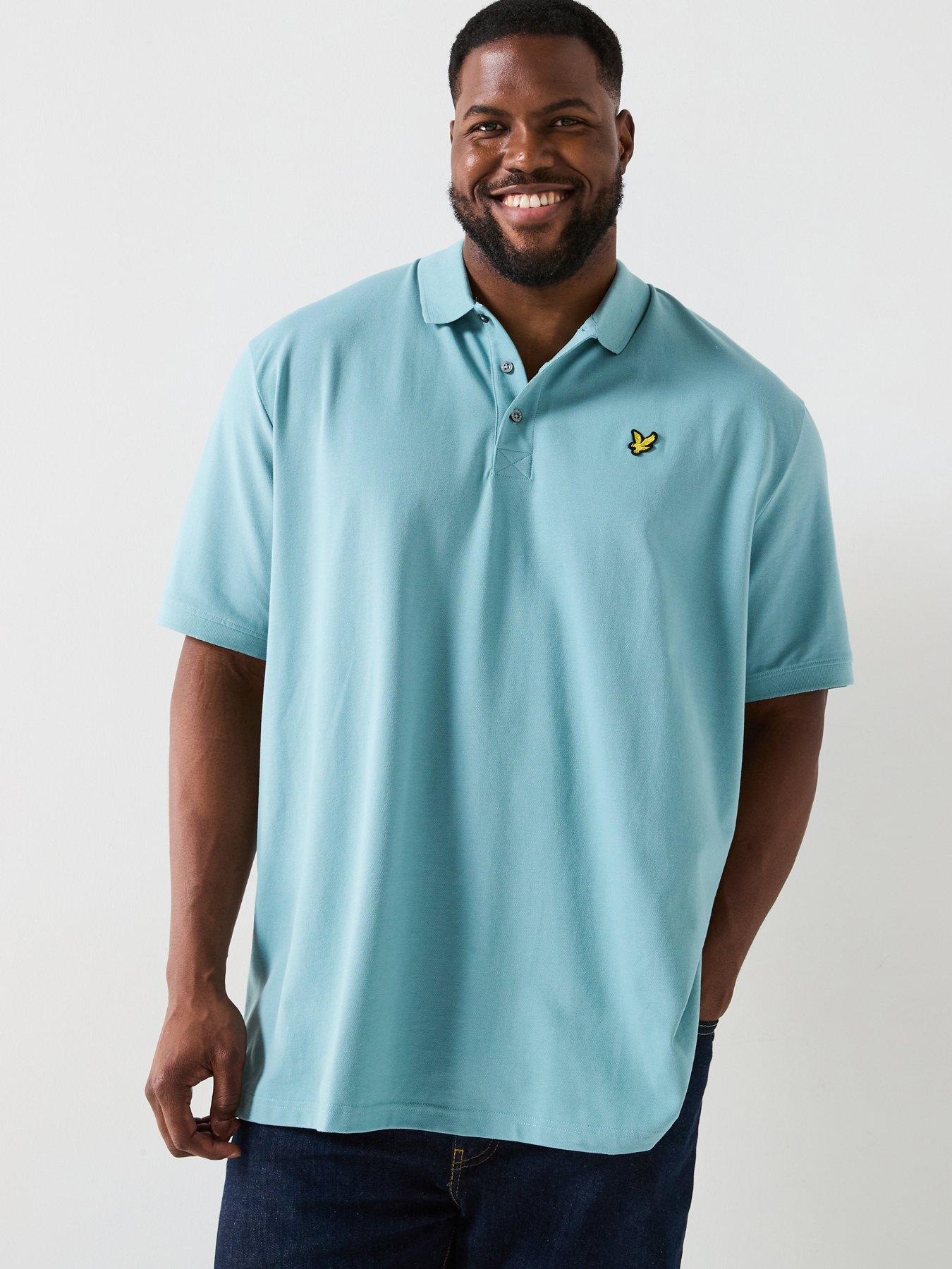 lyle-scott-big-tall-plain-regular-fit-polo-shirt-blue