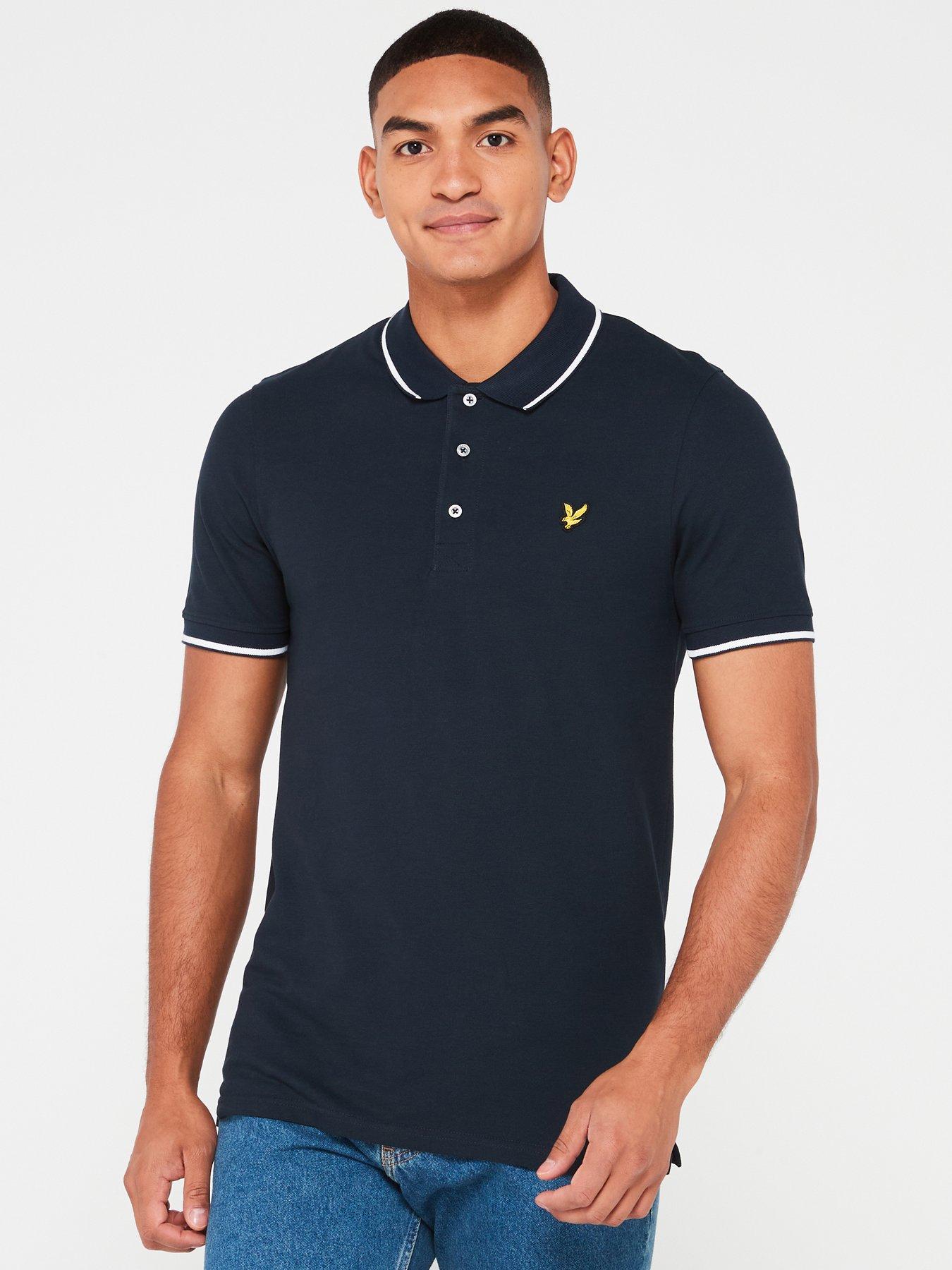 lyle-scott-lyle-amp-scott-short-sleeve-regular-fit-tipped-polo-shirt-navy