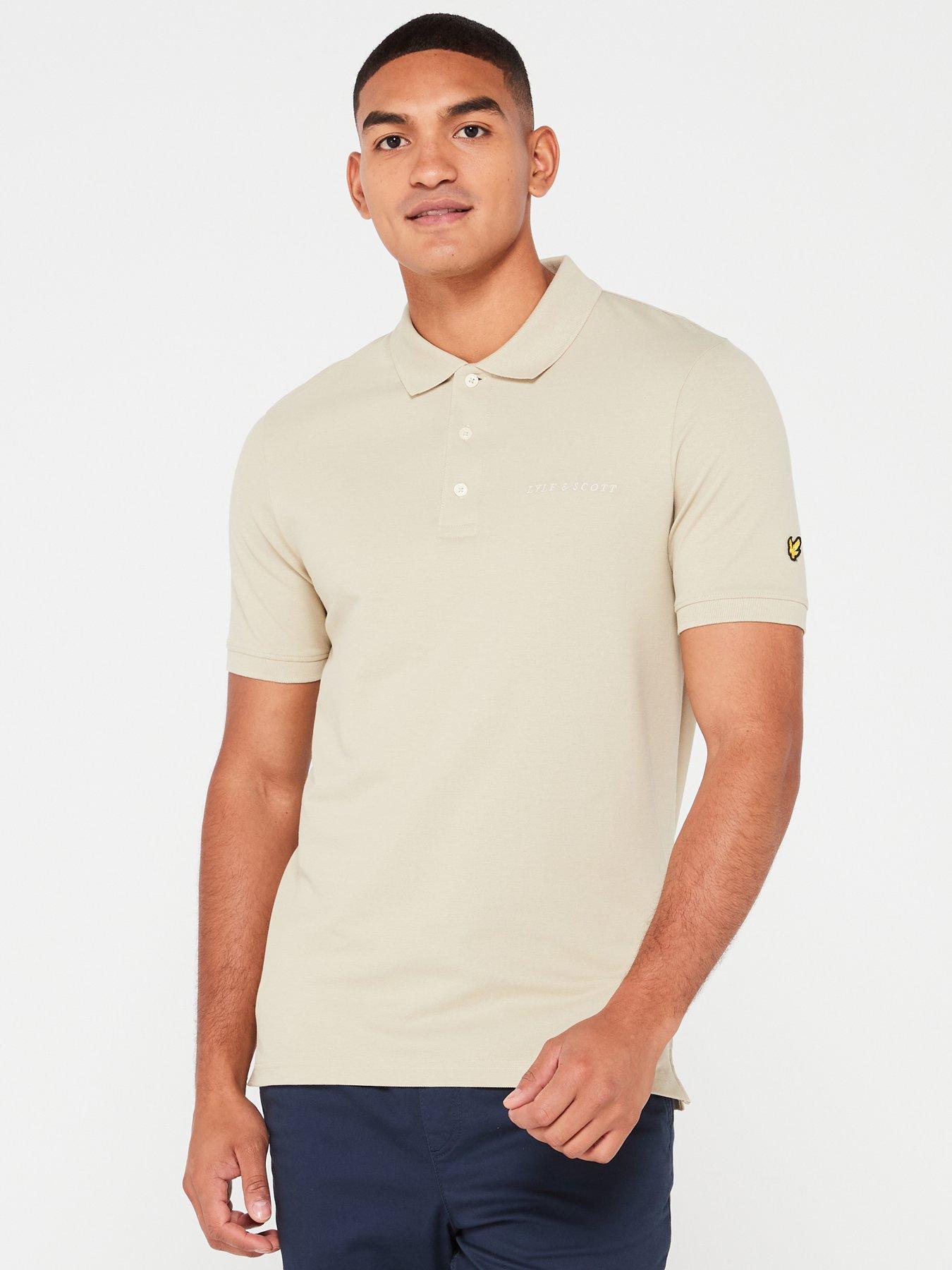 lyle-scott-lyle-amp-scott-short-sleeve-embroidered-regular-fit-polo-shirt-khaki