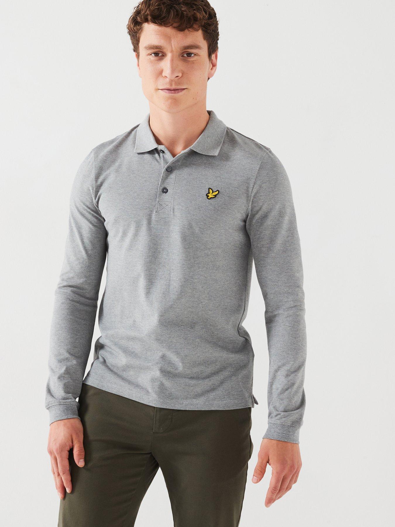 lyle-scott-lyle-amp-scott-long-sleeve-regular-fit-polo-shirt-grey