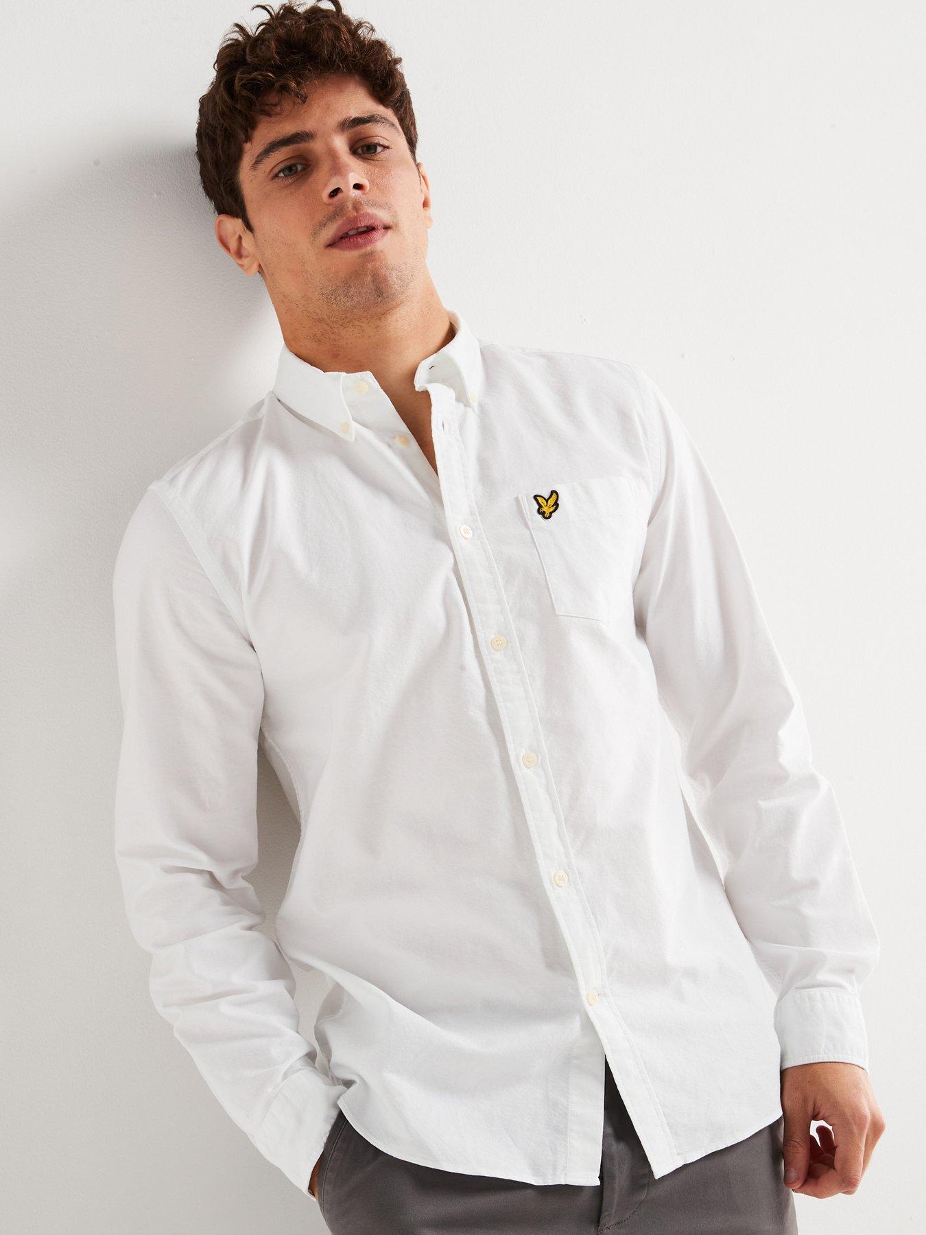 lyle-scott-lyle-amp-scott-long-sleeve-regular-fit-plain-oxford-shirt-whiteoutfit