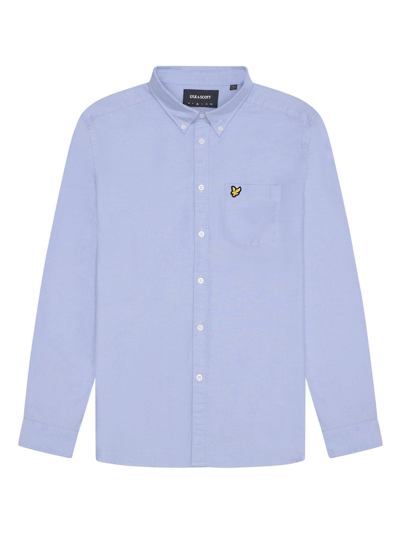 lyle-scott-lyle-amp-scott-long-sleeve-regular-fit-plain-oxford-shirt-bluedetail