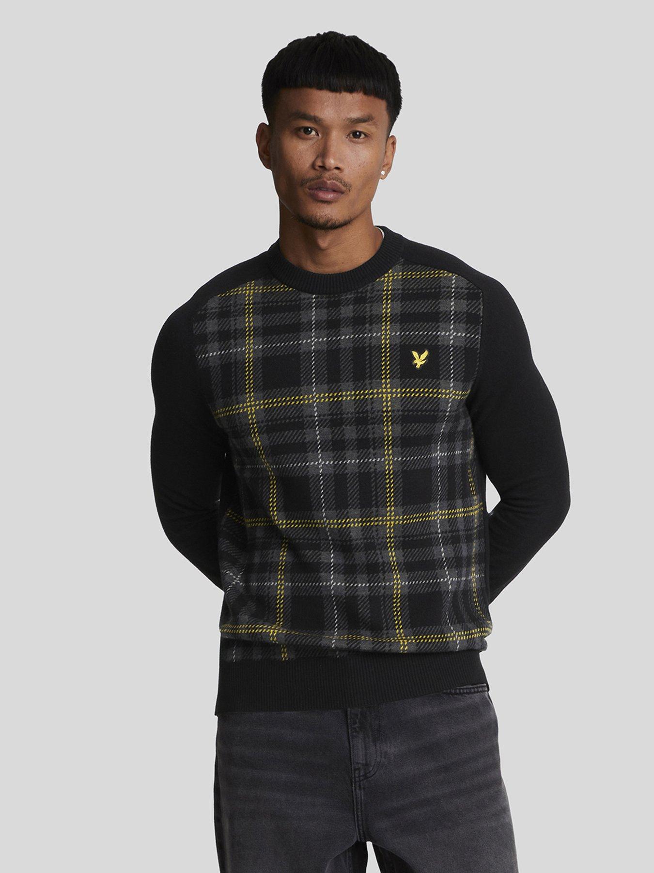 lyle-scott-lyle-amp-scott-tartan-knitted-jumper-black