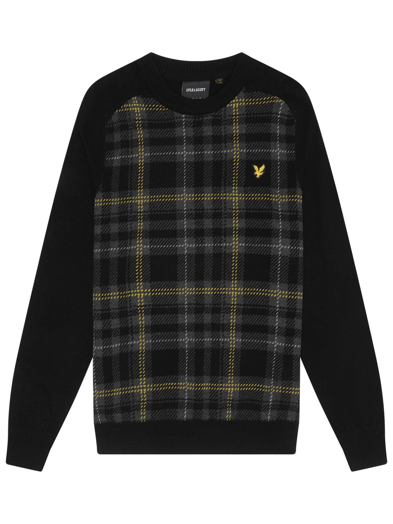 lyle-scott-lyle-amp-scott-tartan-knitted-jumper-blackdetail