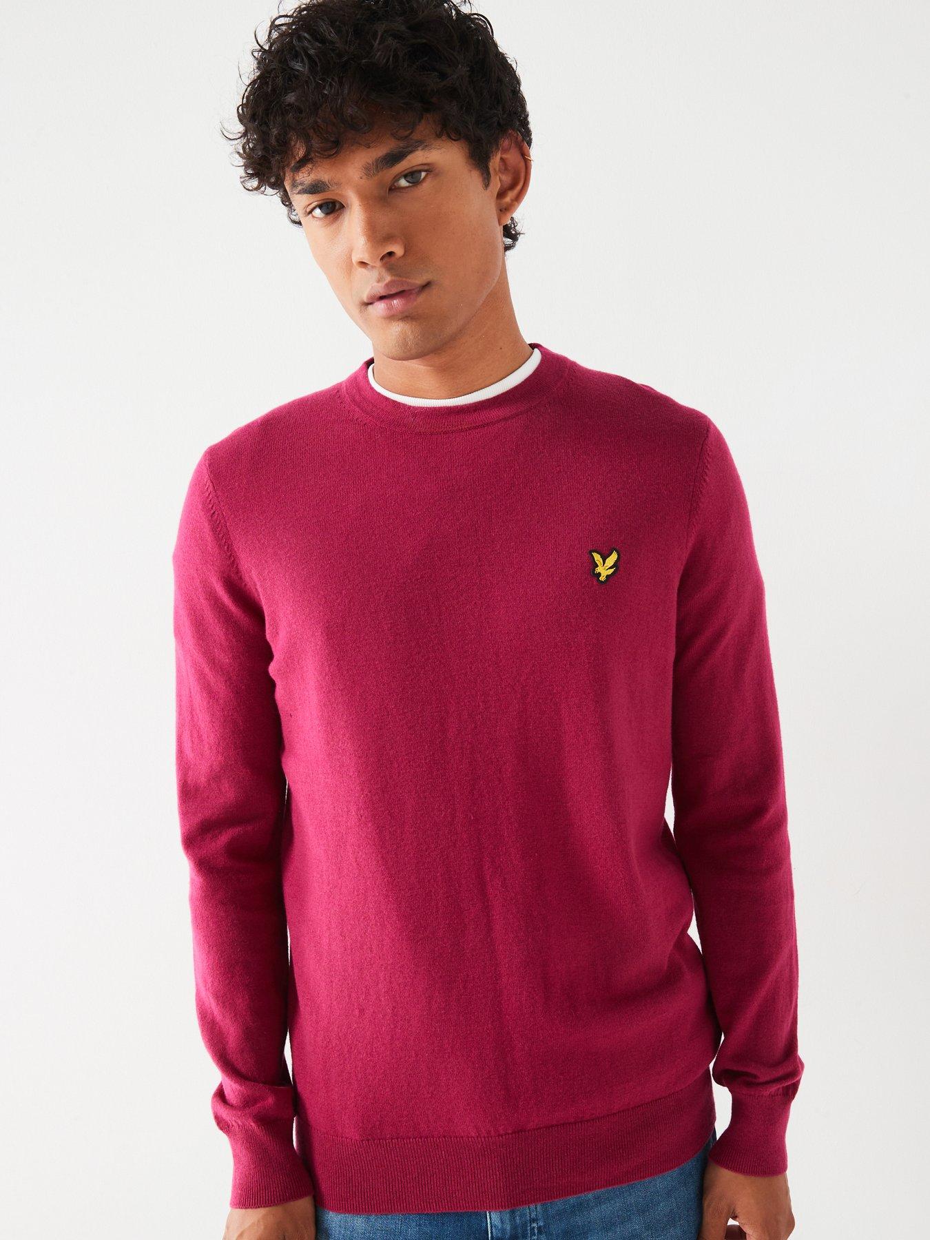 Cotton Merino Crew Knitted Jumper Red