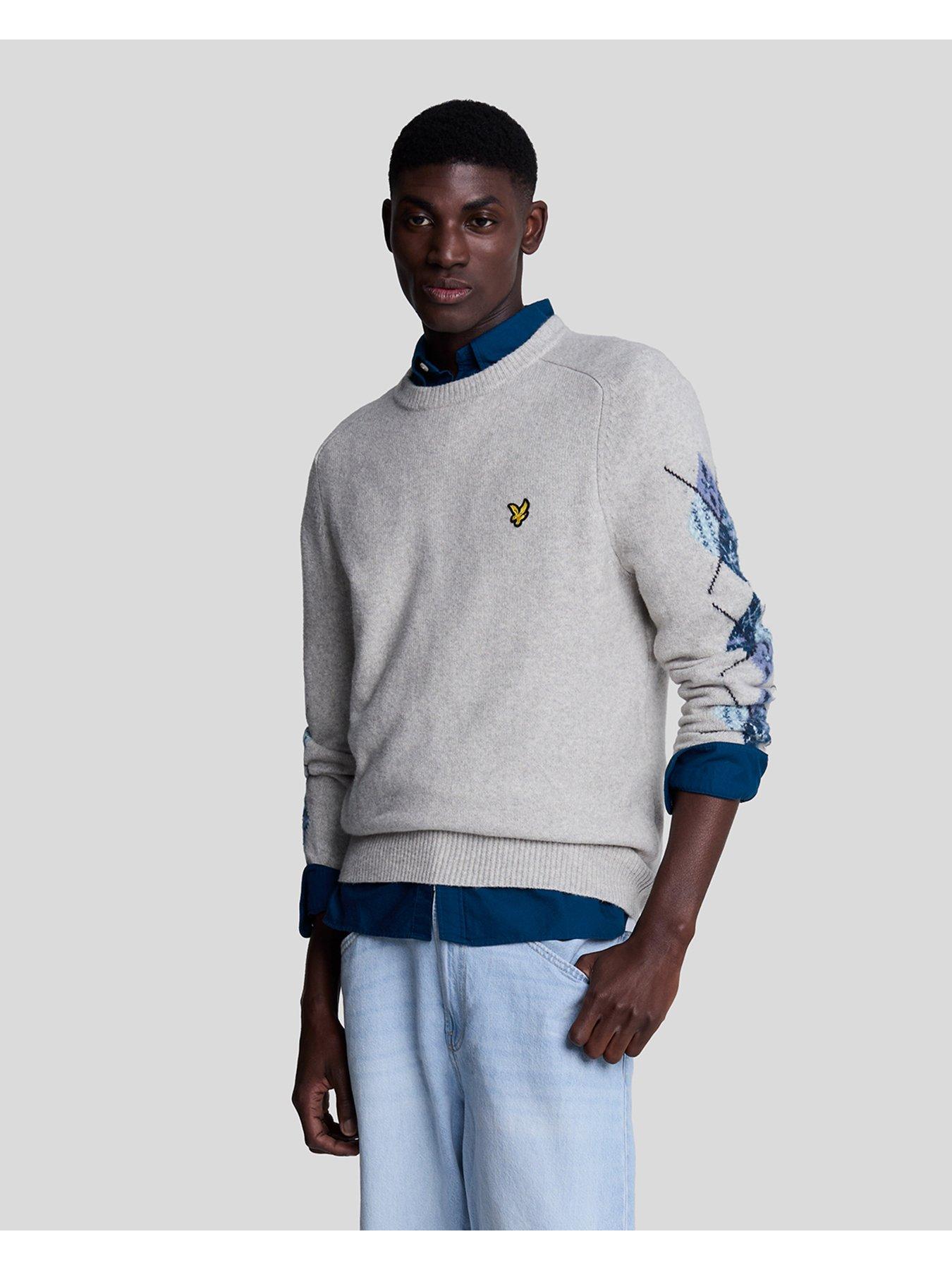 lyle-scott-argyle-sleeve-knitted-jumper-light-grey