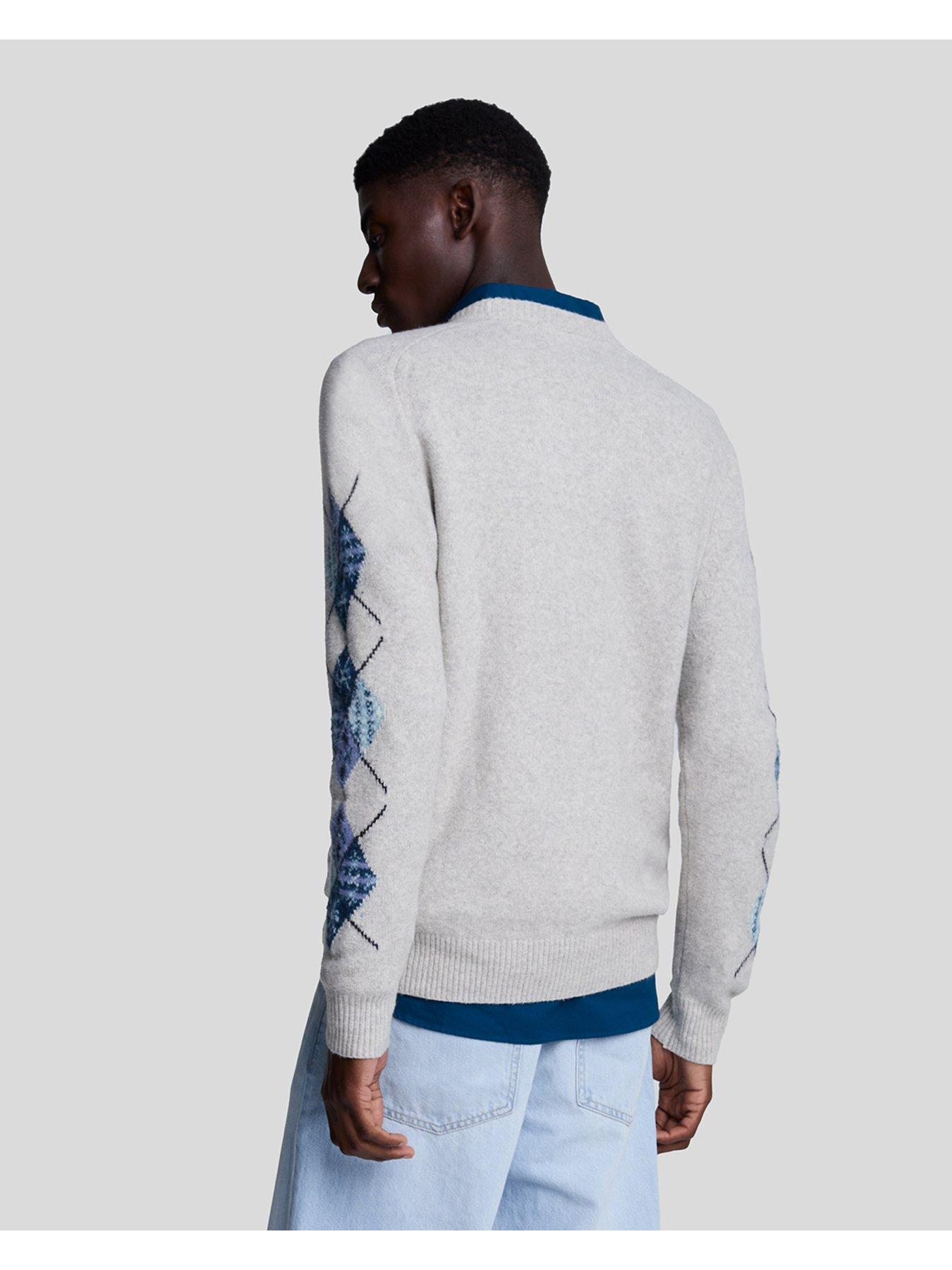 lyle-scott-lyle-amp-scott-argyle-sleeve-knitted-jumper-light-greystillFront