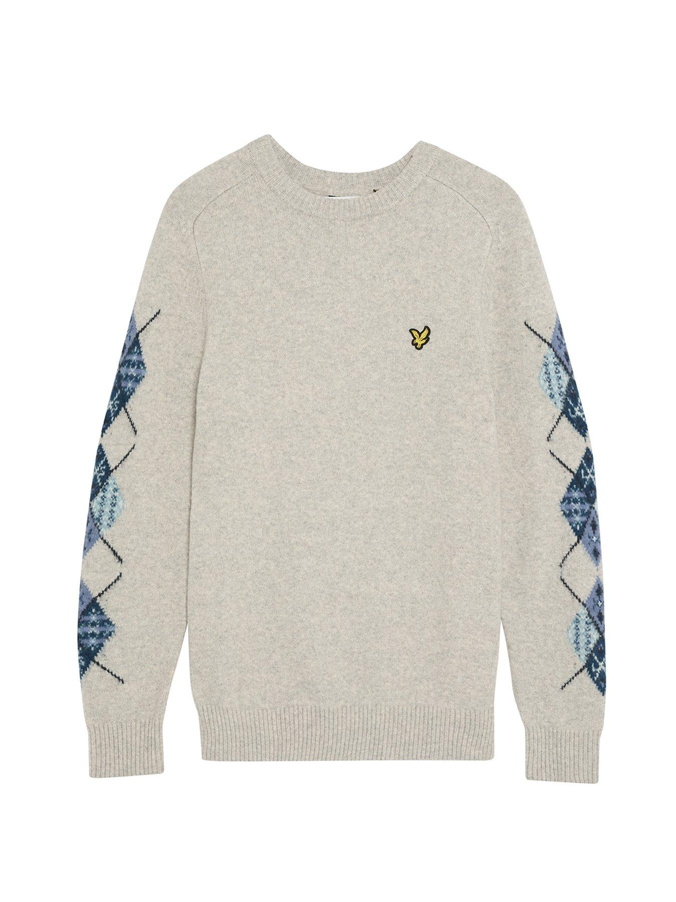 lyle-scott-lyle-amp-scott-argyle-sleeve-knitted-jumper-light-greydetail