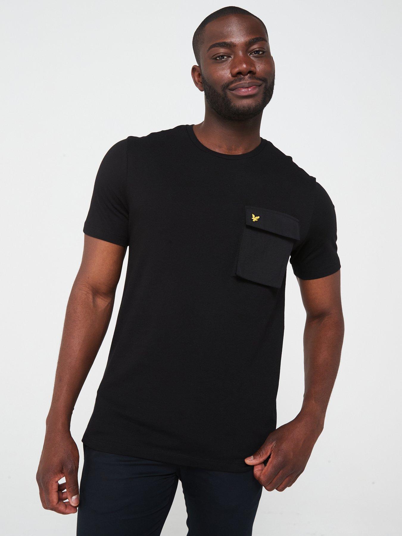 lyle-scott-lyle-amp-scott-short-sleeve-woven-pocket-t-shirt-blackfront