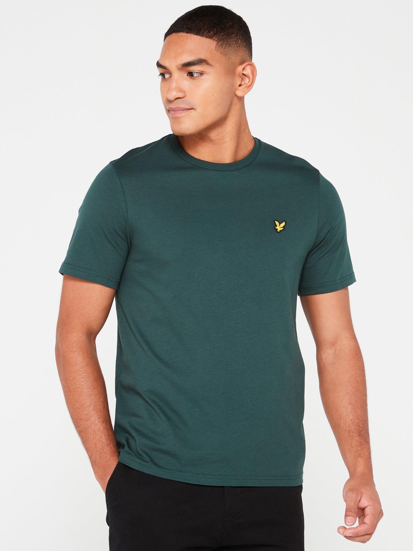 lyle-scott-lyle-amp-scott-short-sleeve-regular-fit-plain-t-shirt-dark-green