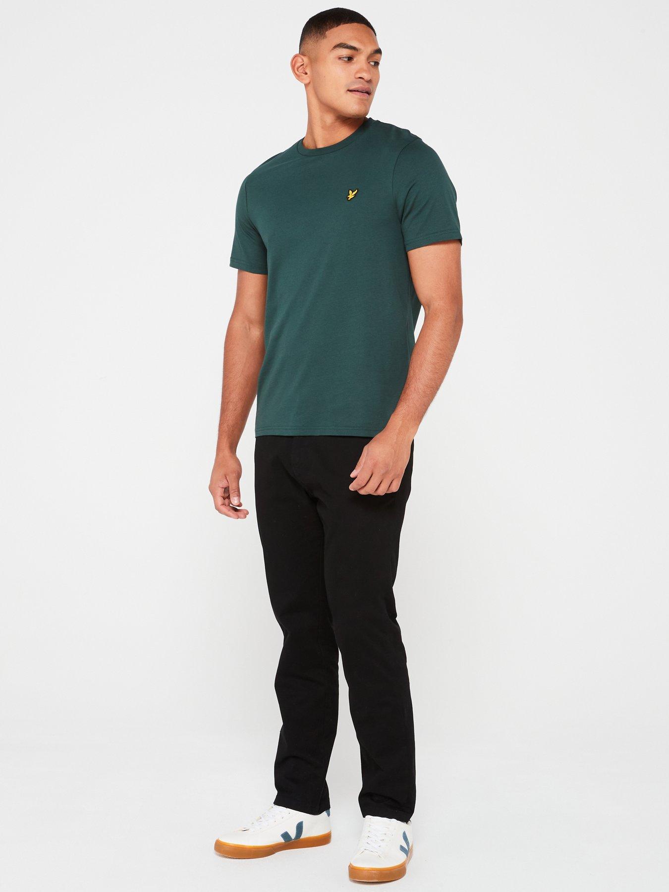 lyle-scott-lyle-amp-scott-short-sleeve-regular-fit-plain-t-shirt-dark-greenback