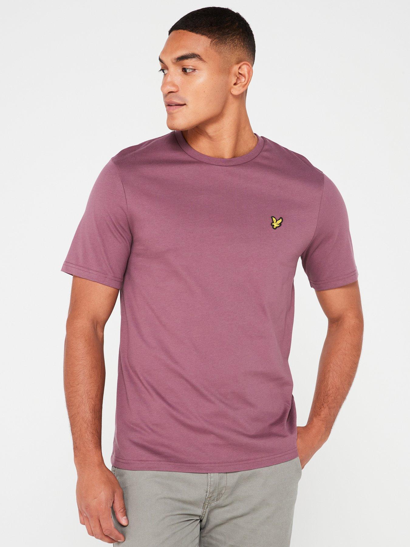 lyle-scott-lyle-amp-scott-short-sleeve-regular-fit-plain-t-shirt-purple