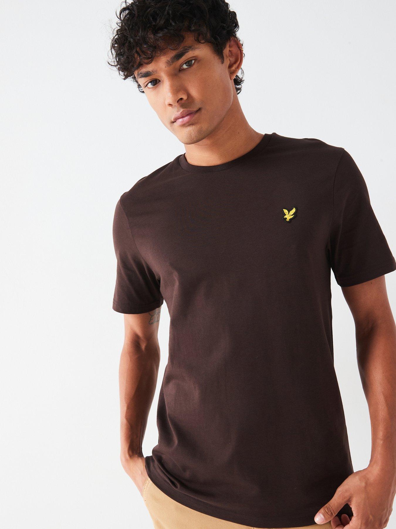 lyle-scott-lyle-amp-scott-short-sleeve-regular-fit-plain-t-shirt-dark-brown