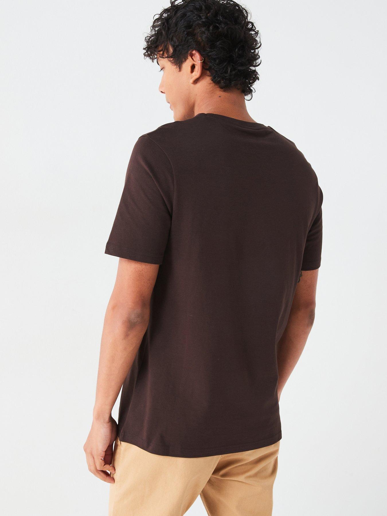 lyle-scott-lyle-amp-scott-short-sleeve-regular-fit-plain-t-shirt-dark-brownstillFront