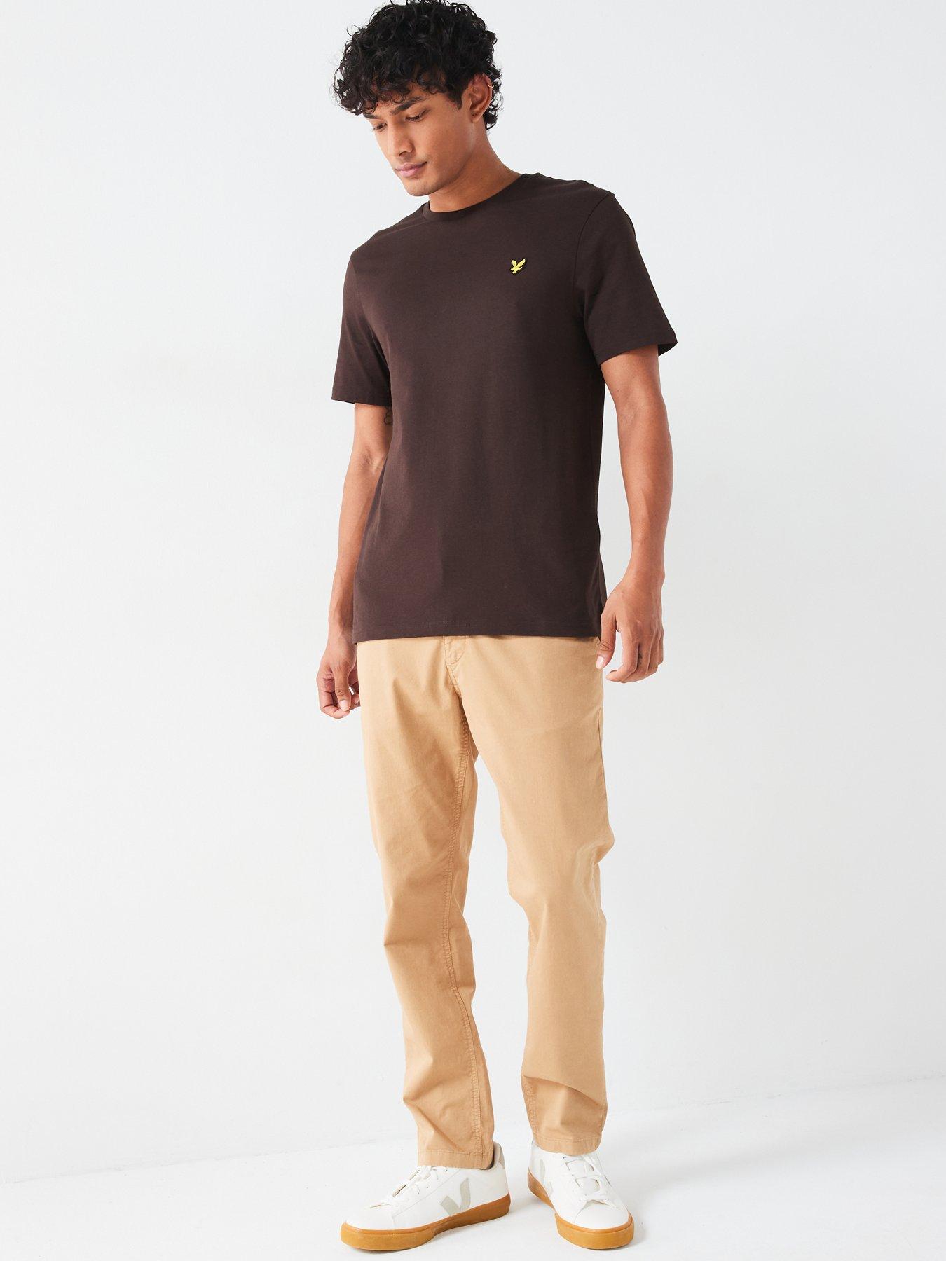 lyle-scott-lyle-amp-scott-short-sleeve-regular-fit-plain-t-shirt-dark-brownback