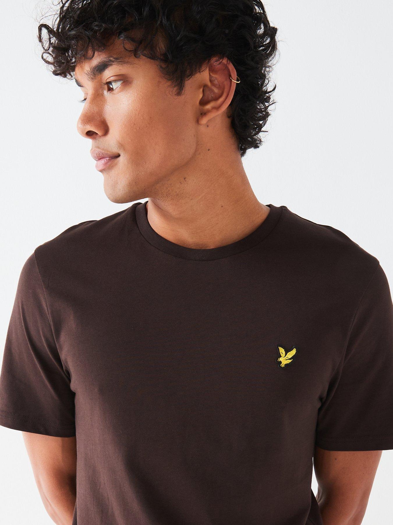 lyle-scott-lyle-amp-scott-short-sleeve-regular-fit-plain-t-shirt-dark-brownoutfit