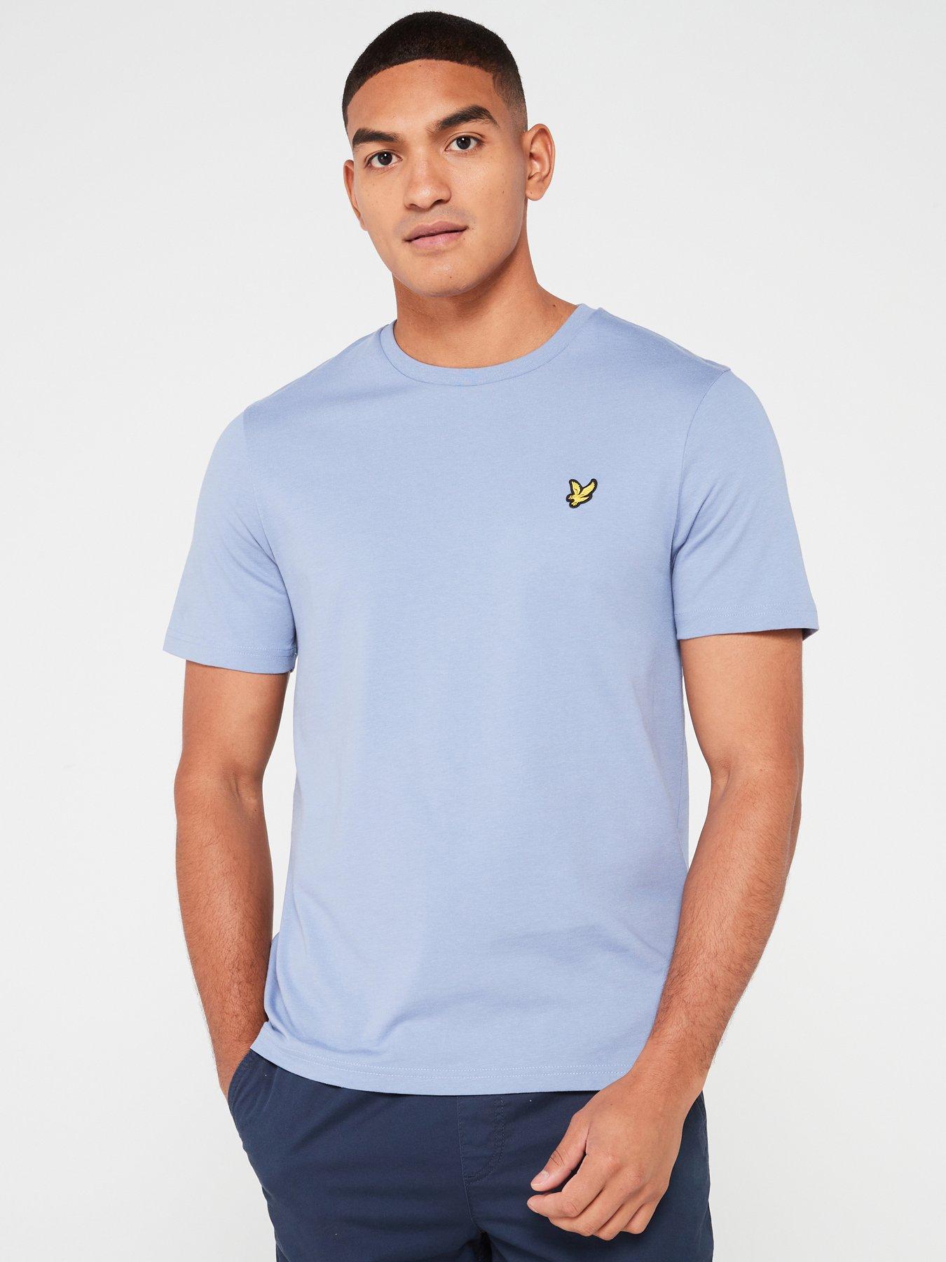 lyle-scott-lyle-amp-scott-short-sleeve-regular-fit-plain-t-shirt-light-blue