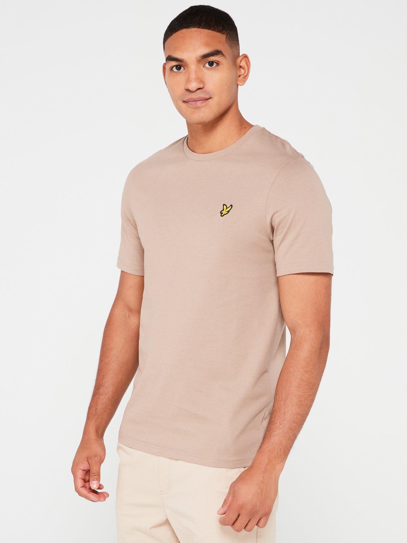 lyle-scott-lyle-amp-scott-short-sleeve-regular-fit-plain-t-shirt-beige