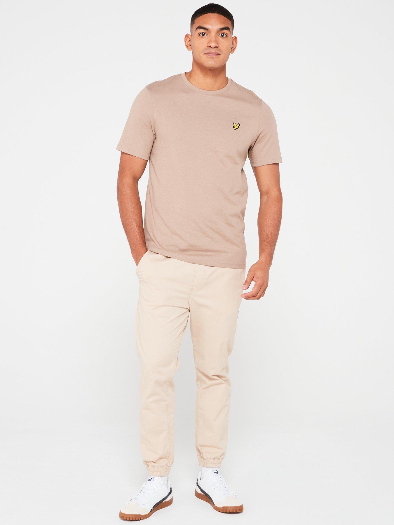 lyle-scott-lyle-amp-scott-short-sleeve-regular-fit-plain-t-shirt-beigeback