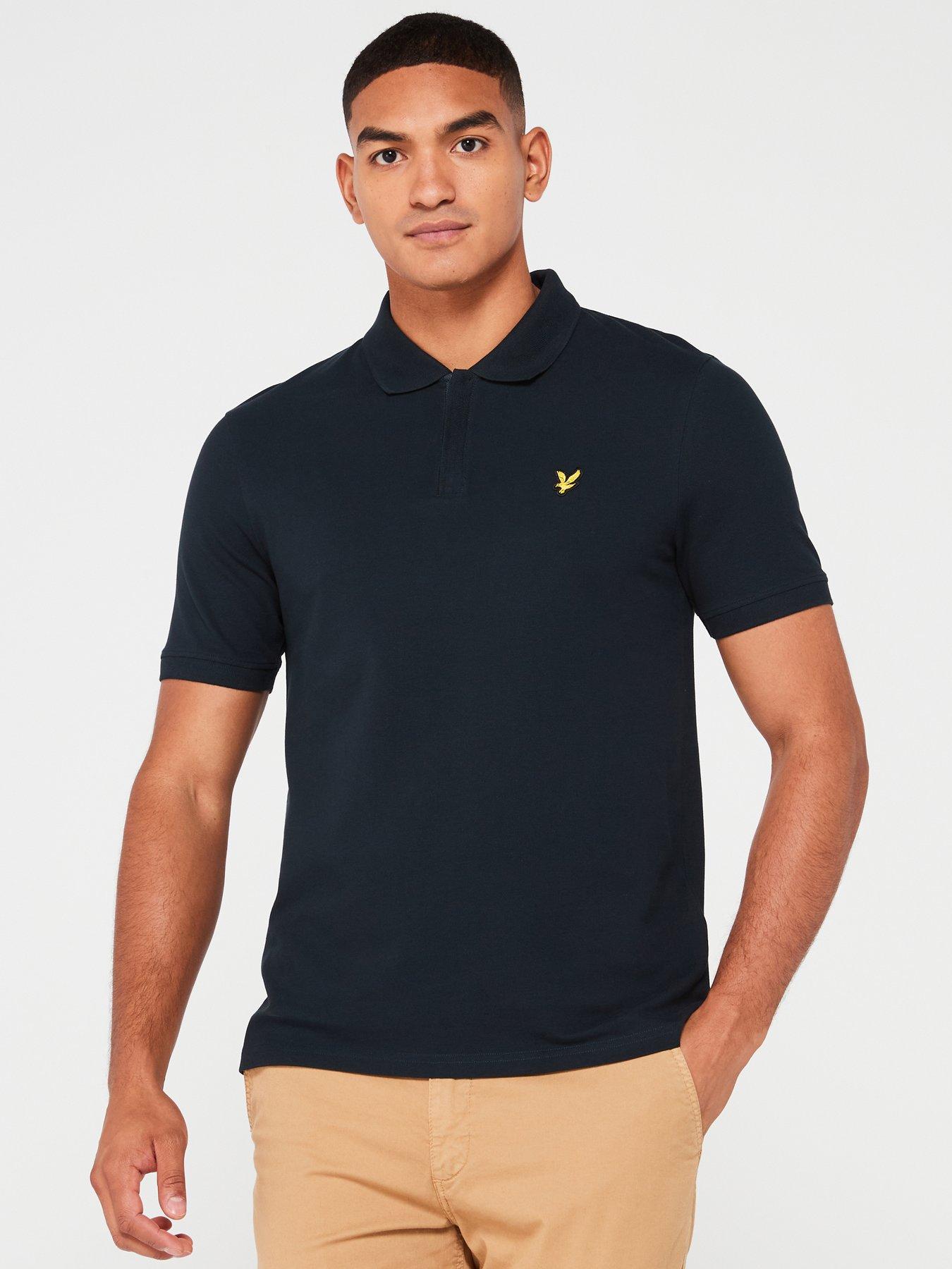 lyle-scott-lyle-amp-scott-short-sleeve-zip-polo-shirt-navy