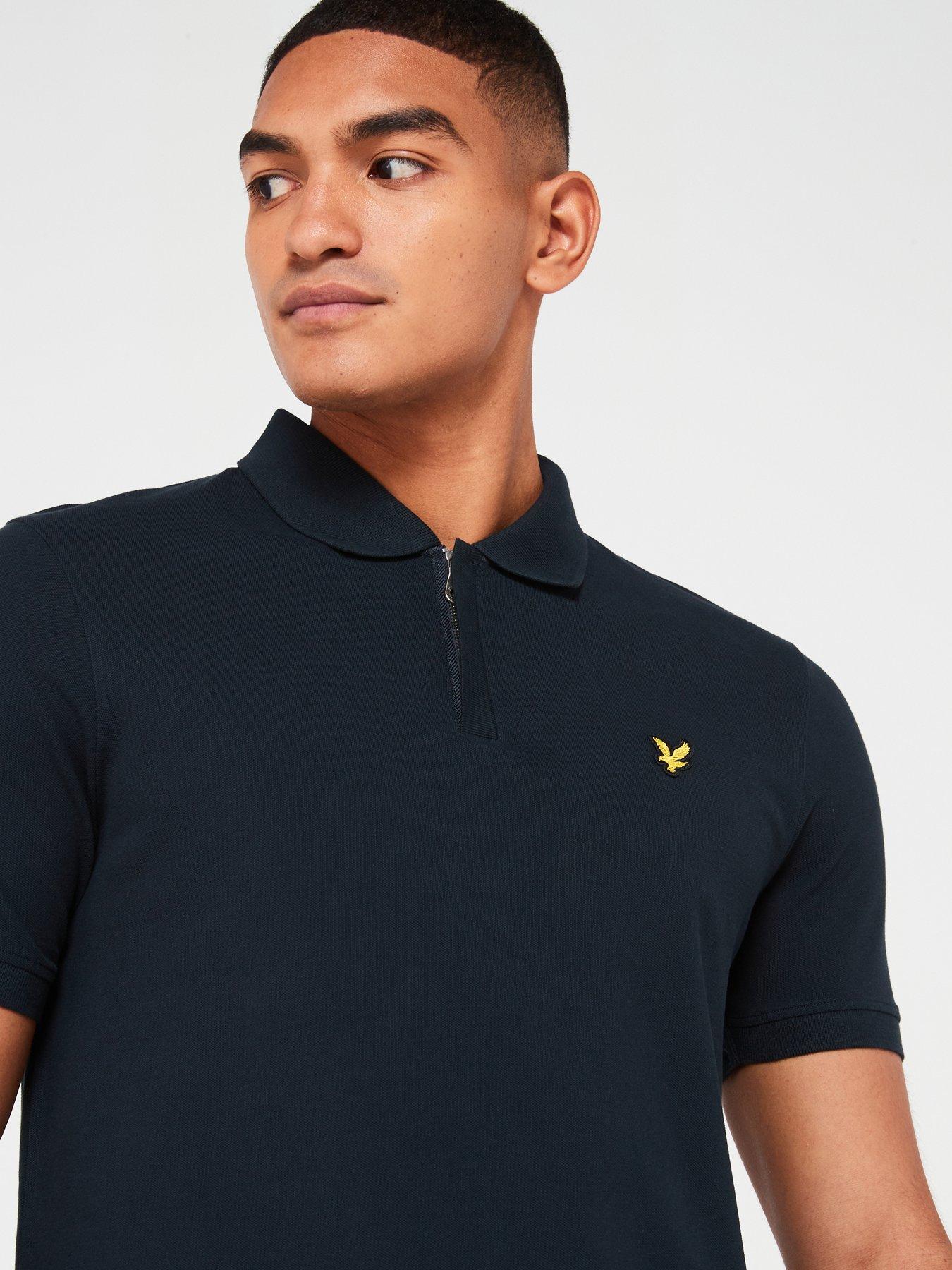 lyle-scott-lyle-amp-scott-short-sleeve-zip-polo-shirt-navyoutfit