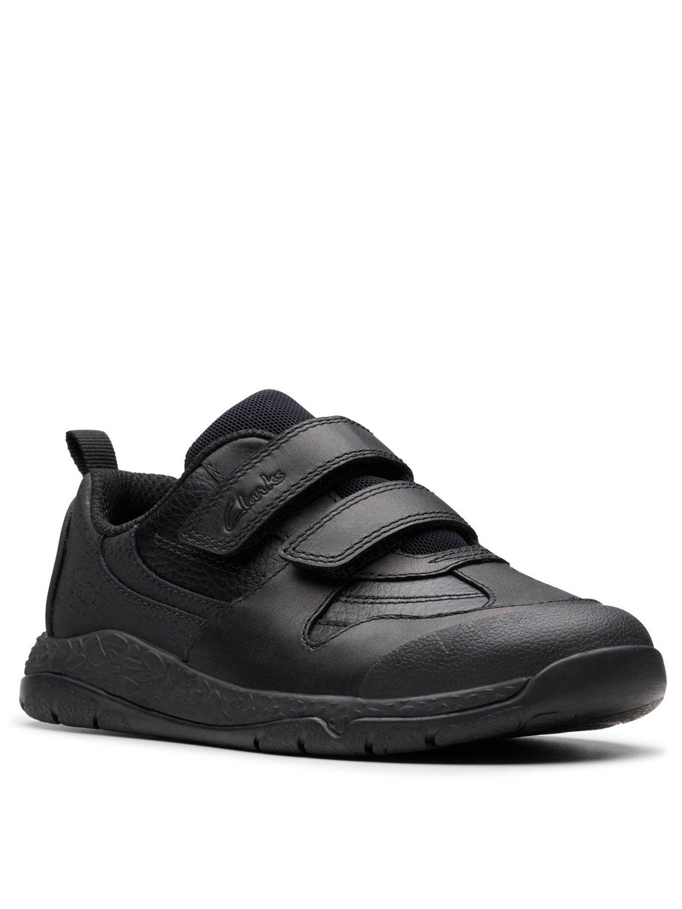 clarks-kids-steggy2-pace-dino-leather-shoe-blackstillFront