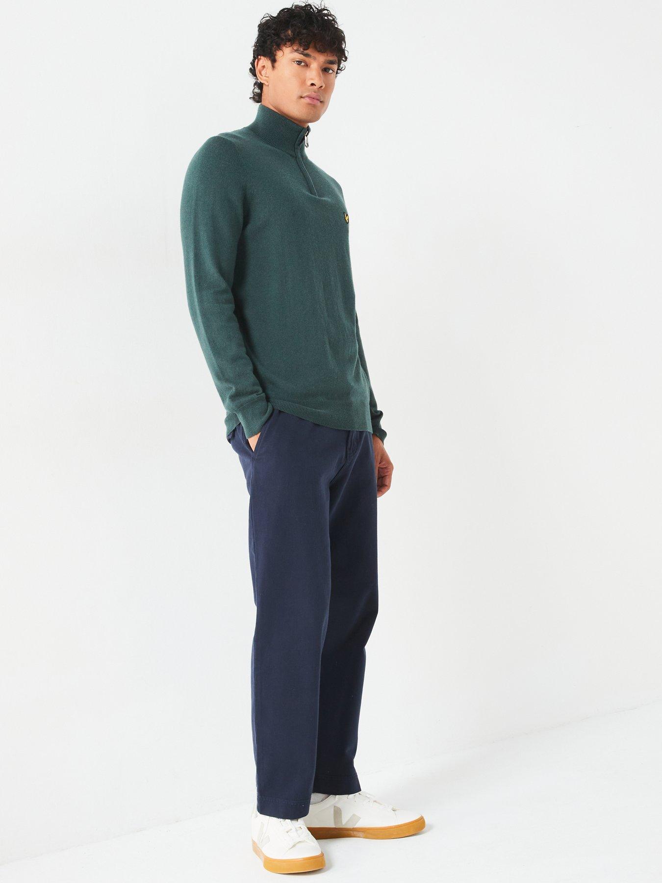 lyle-scott-cotton-merino-quarter-zip-knitted-jumper-dark-greenback