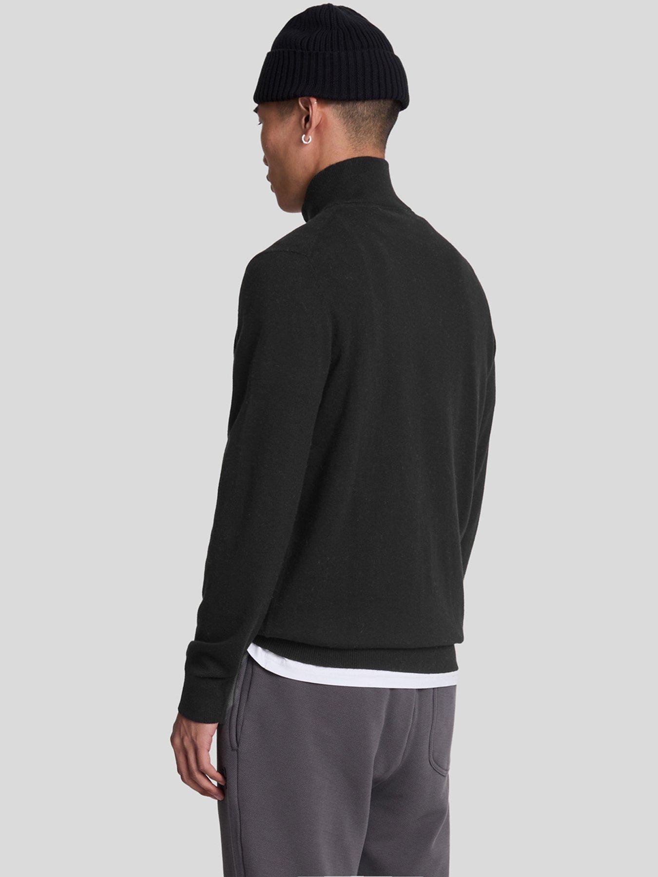 lyle-scott-lyle-amp-scott-cotton-merino-quarter-zip-knitted-jumper-blackstillFront