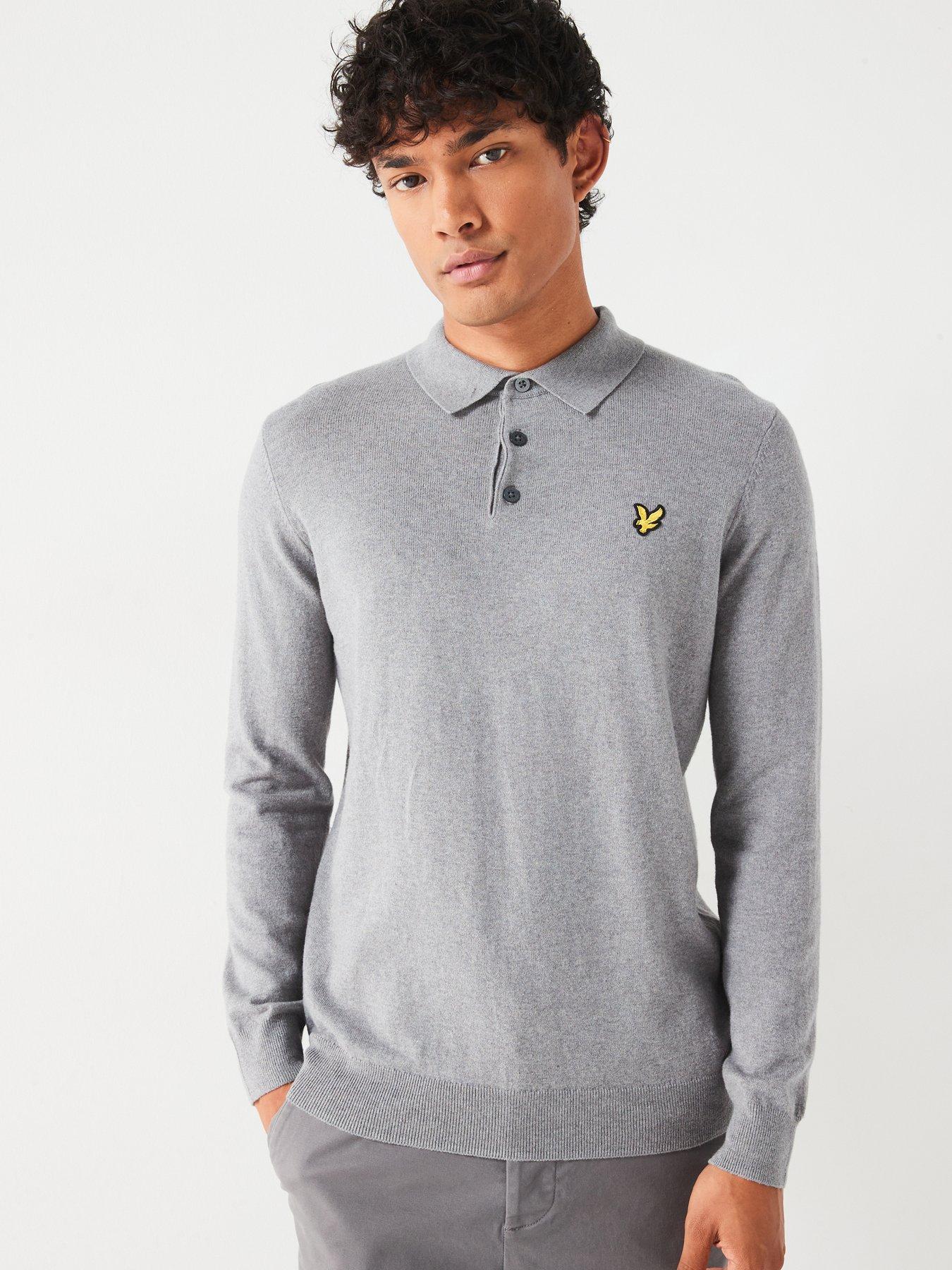 lyle-scott-lyle-amp-scott-cotton-merino-long-sleeve-knitted-polo-shirt-greydetail