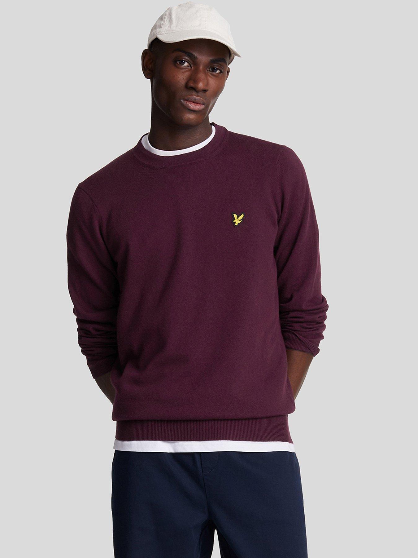 lyle-scott-lyle-amp-scott-cotton-merino-crew-knitted-jumper-dark-redfront