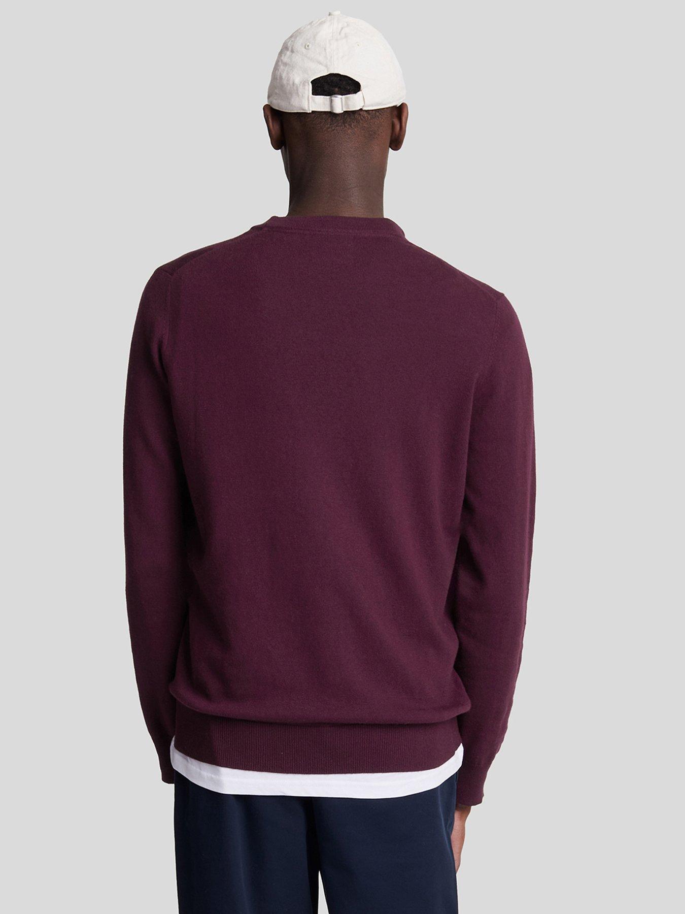 lyle-scott-lyle-amp-scott-cotton-merino-crew-knitted-jumper-dark-redstillFront