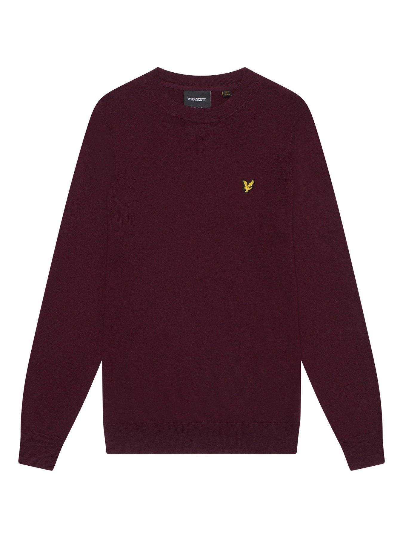 lyle-scott-lyle-amp-scott-cotton-merino-crew-knitted-jumper-dark-reddetail