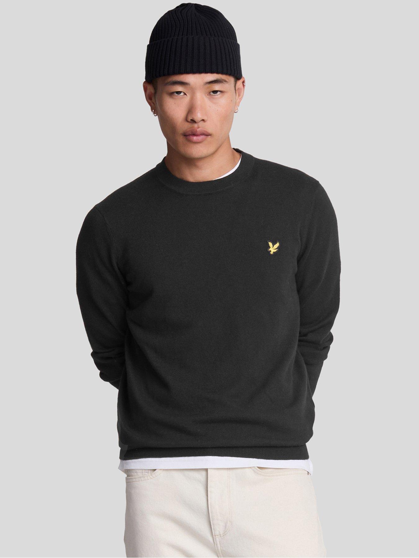 lyle-scott-lyle-amp-scott-cotton-merino-crew-knitted-jumper-black