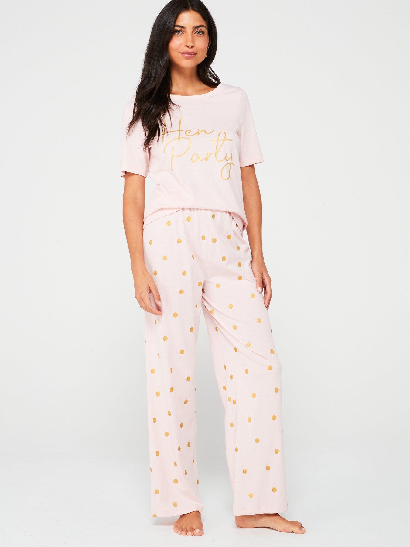 everyday-hen-party-short-sleeve-wide-leg-pyjama-set-pinkback