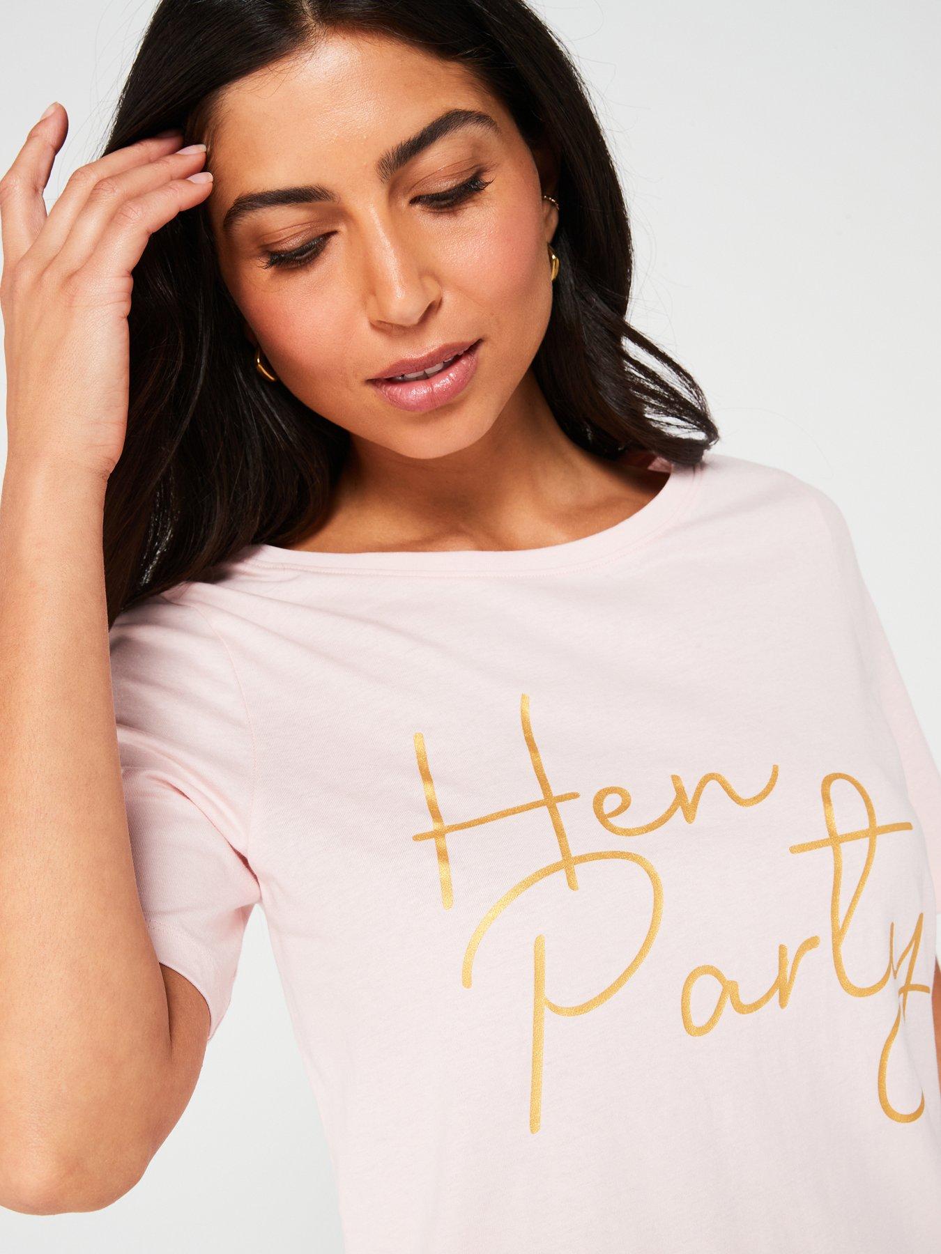 everyday-hen-party-short-sleeve-wide-leg-pyjama-set-pinkoutfit