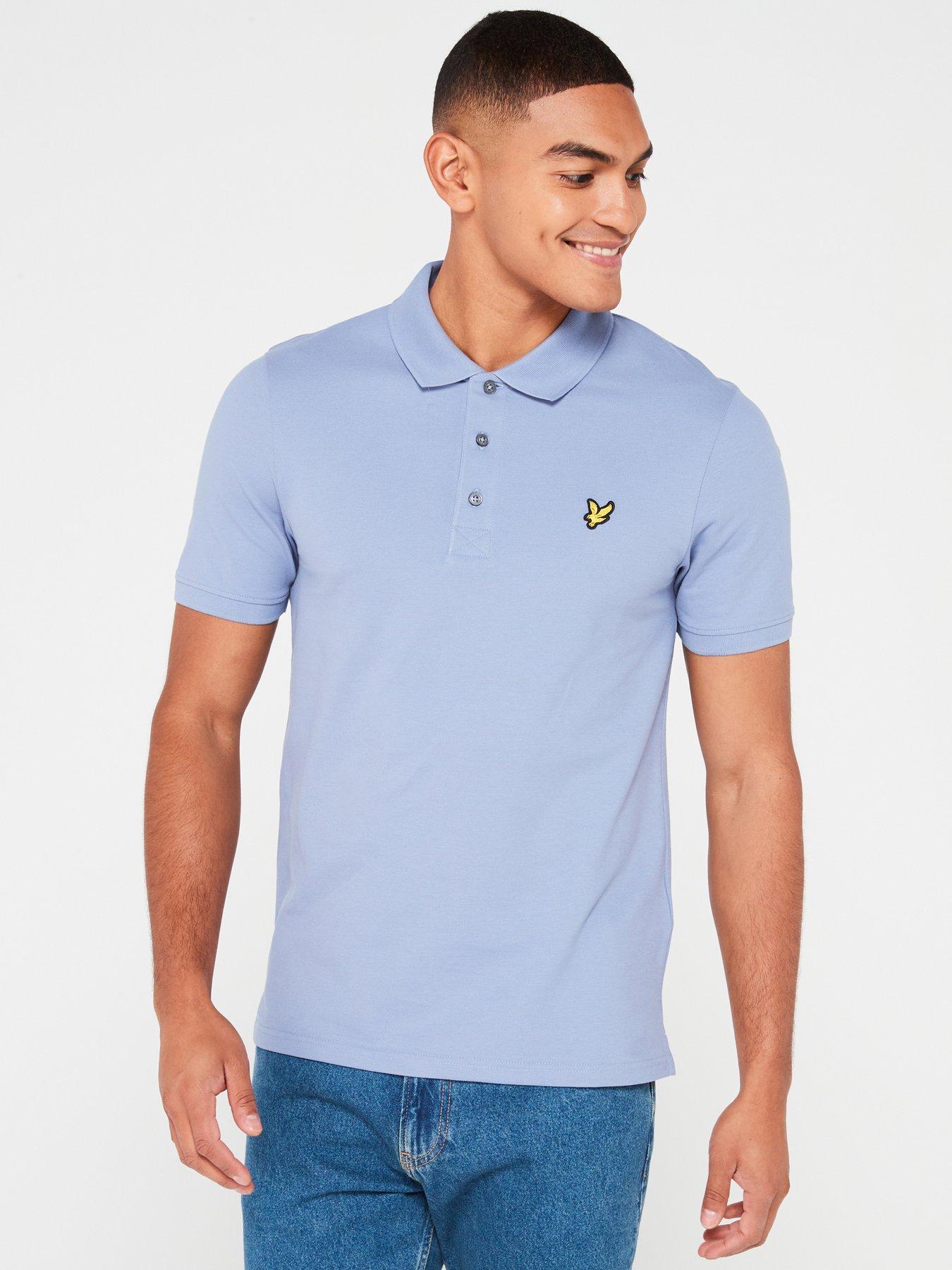 lyle-scott-lyle-amp-scott-short-sleeve-regular-fit-plain-polo-shirt-light-blue