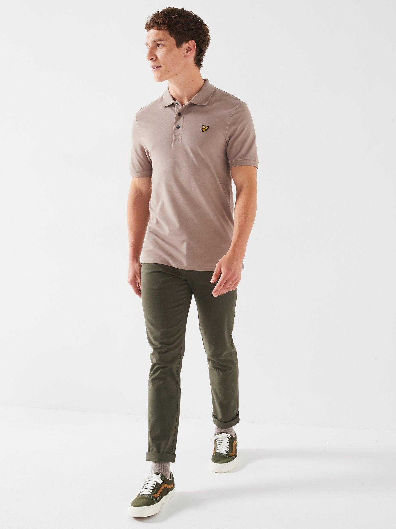 lyle-scott-lyle-amp-scott-short-sleeve-regular-fit-plain-polo-shirt-beigeback